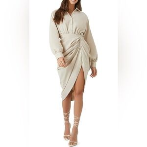 Forever 21 Beige Long Sleeve Dress